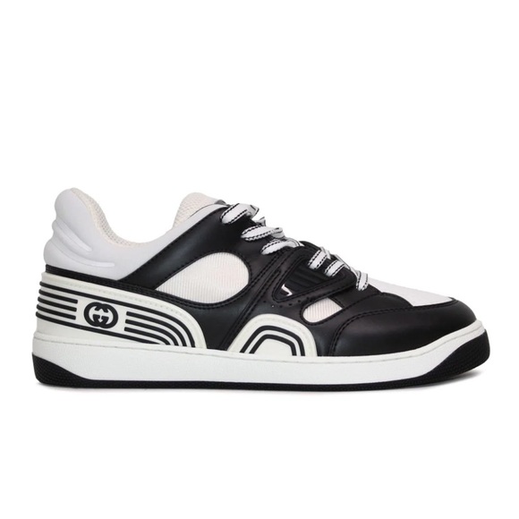 Gucci Men’s Basket low-top sneakers Black/White - Picture 2 of 16